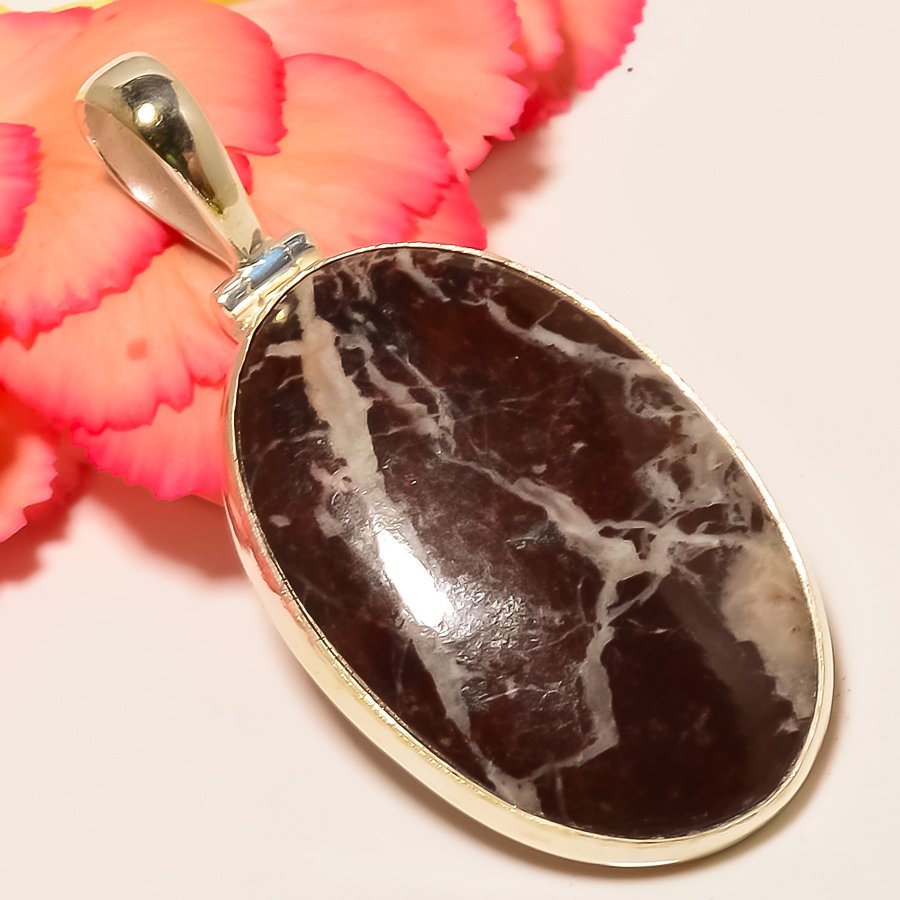 Cappuccino Jasper 925 Sterling Silver Pendant, Handmade Pendant, Oval Pendant, Brown Pendant, Unique Silver Pendant, Fine Pendant, Silver Jewelry Pendant
