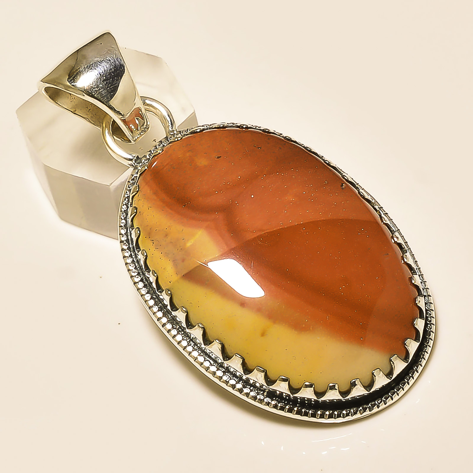 Mookaite 925 Sterling Silver Pendant, Handmade Pendant, Oval Pendant, Red Pendant, Unique Silver Pendant, Fine Pendant, Silver Jewelry Pendant