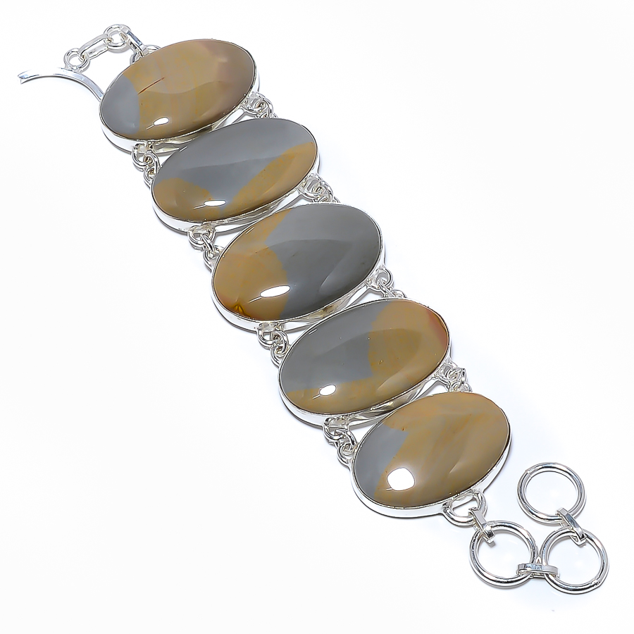 Willow Creek Jasper 925 Sterling Silver Link Bracelet 