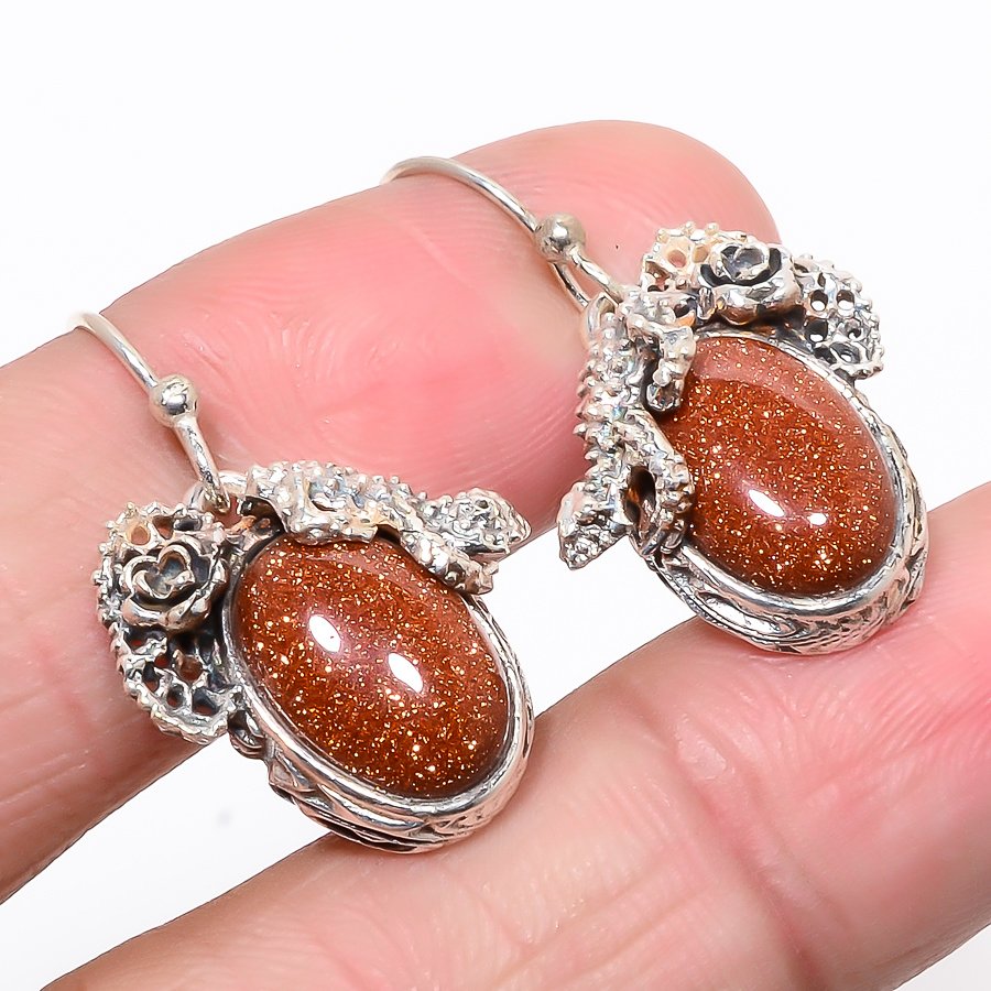 Golden Sunstone 925 Sterling Silver Lizard Earring, Drop Dangle Earring, Gift For Her, Cushion Earring, Golden Earring, Silver Jewelry Earring