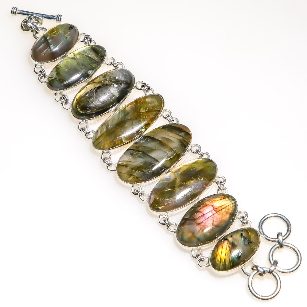 Labradorite - Canada 925 Sterling Silver Ethnic Bracelet 