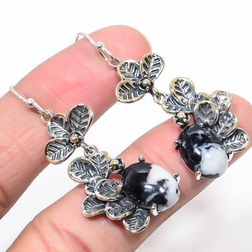 White Buffalo Turquoise 925 Sterling Silver Jewelry Earring, Drop Dangle Earring, Gift For Her, Oval Earring, White Earring, Silver Jewelry Earring