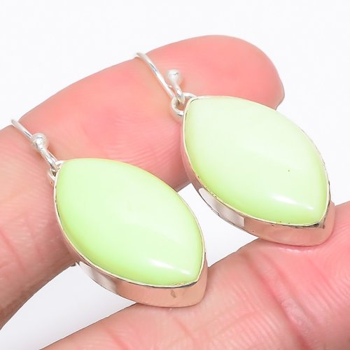 Australian Lemon Chrysoprase 925 Sterling Silver Jewelry Earring, Drop Dangle Earring, Gift For Her, Marquise Earring, Yellow Earring, Silver Jewelry Earring