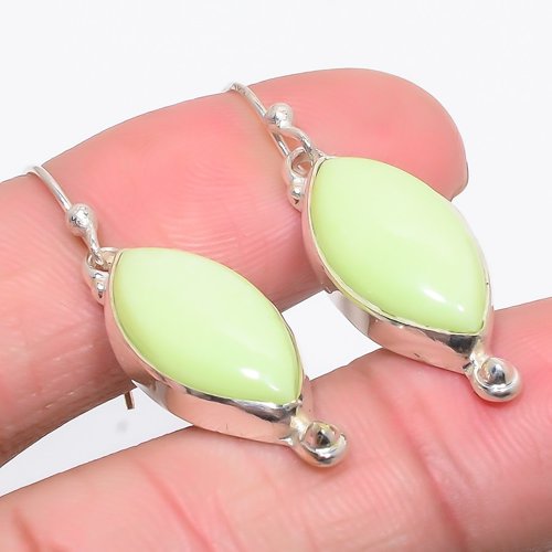 Australian Lemon Chrysoprase 925 Sterling Silver Jewelry Earring, Drop Dangle Earring, Gift For Her, Marquise Earring, Yellow Earring, Silver Jewelry Earring