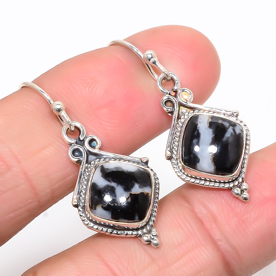 White Buffalo Turquoise Solid 925 Sterling Silver Jewelry Earring, Drop Dangle Earring, Gift For Her, Cushion Earring, White Earring, Silver Jewelry Earring