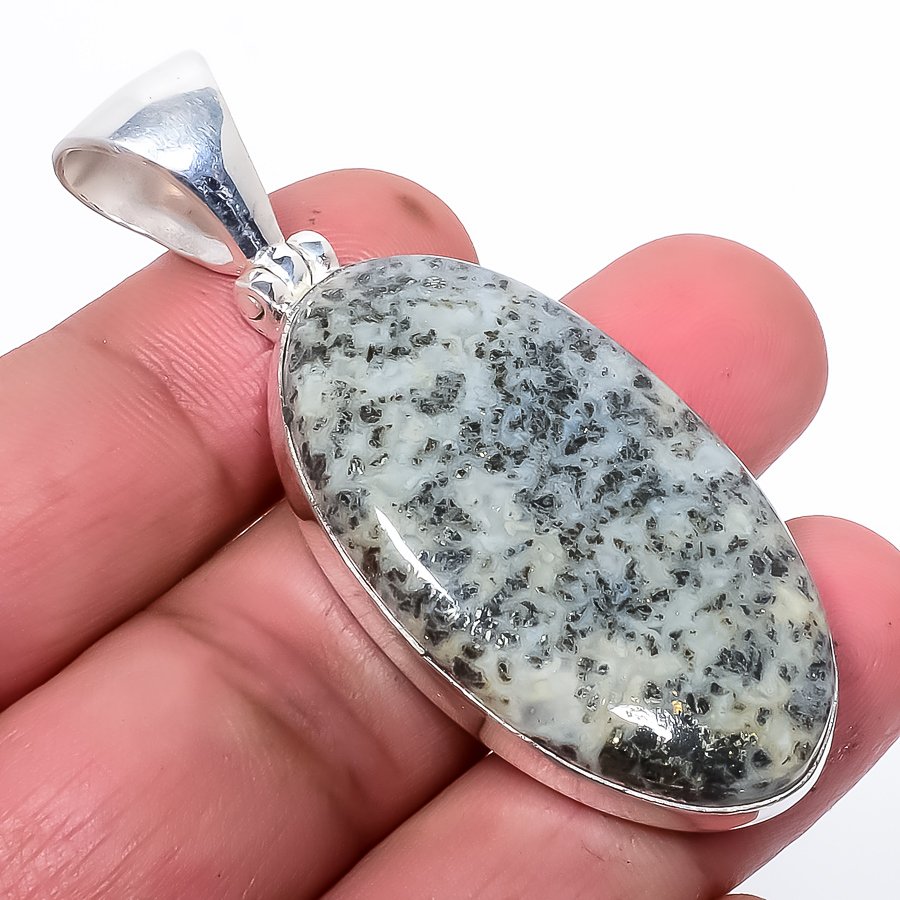 Chalco Pyrite 925 Sterling Silver Pendant, Handmade Pendant, Pear Pendant, Gray Pendant, Unique Silver Pendant, Fine Pendant, Silver Jewelry Pendant