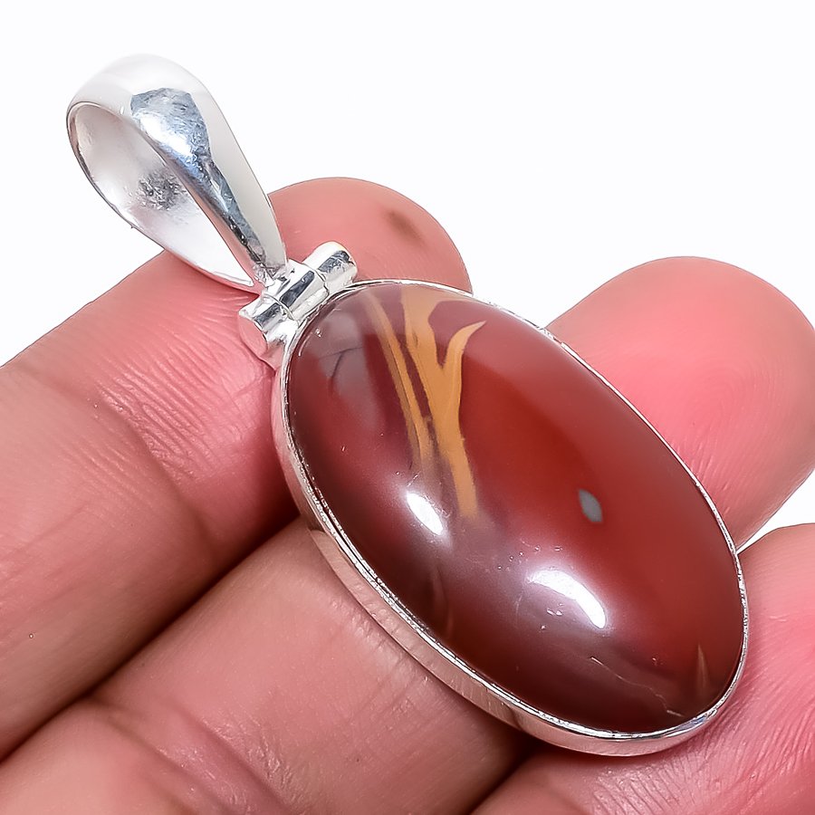 Noreena Jasper 925 Sterling Silver Pendant, Handmade Pendant, Oval Pendant, Red Pendant, Unique Silver Pendant, Fine Pendant, Silver Jewelry Pendant