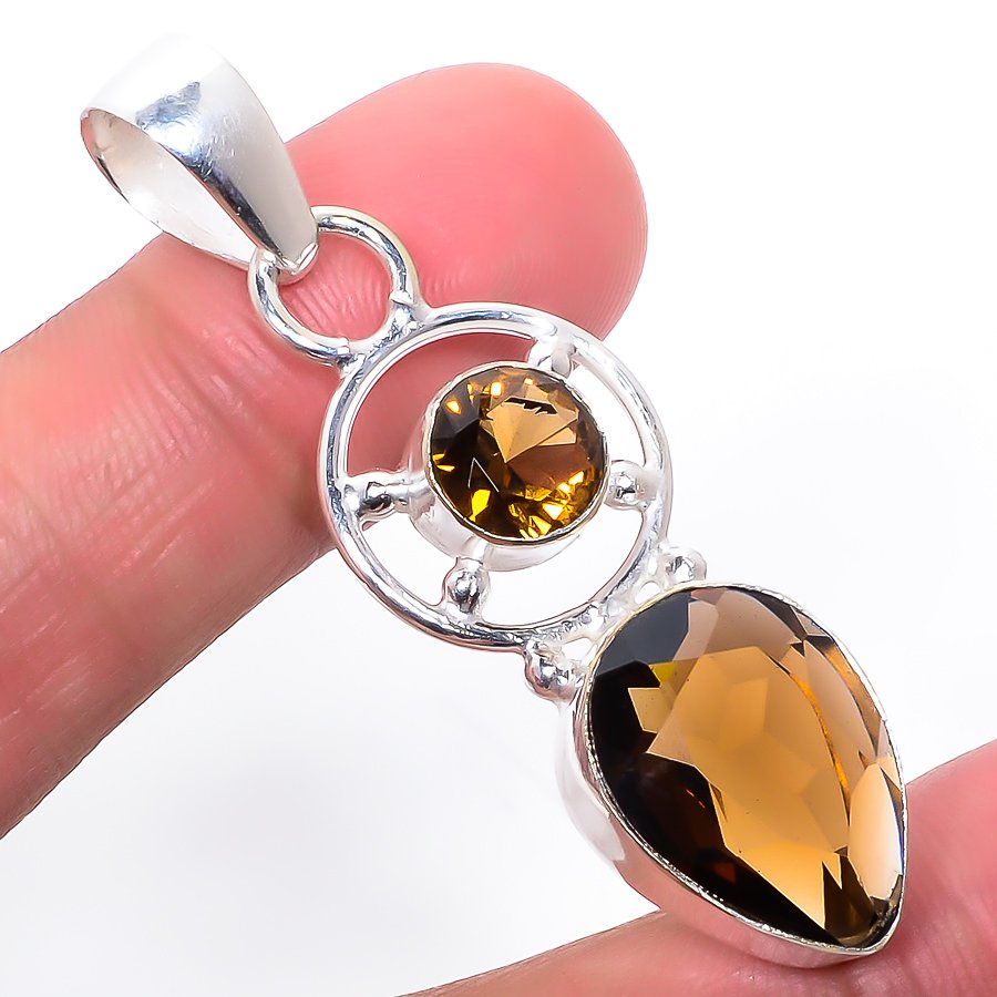 Smoky Quartz 925 Sterling Silver Pendant, Handmade Pendant, Pear Pendant, Brown Pendant, Unique Silver Pendant, Fine Pendant, Silver Jewelry Pendant