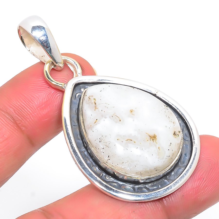 Solar Quartz 925 Sterling Silver Pendant, Handmade Pendant, Pear Pendant, Yellow Pendant, Unique Silver Pendant, Fine Pendant, Silver Jewelry Pendant