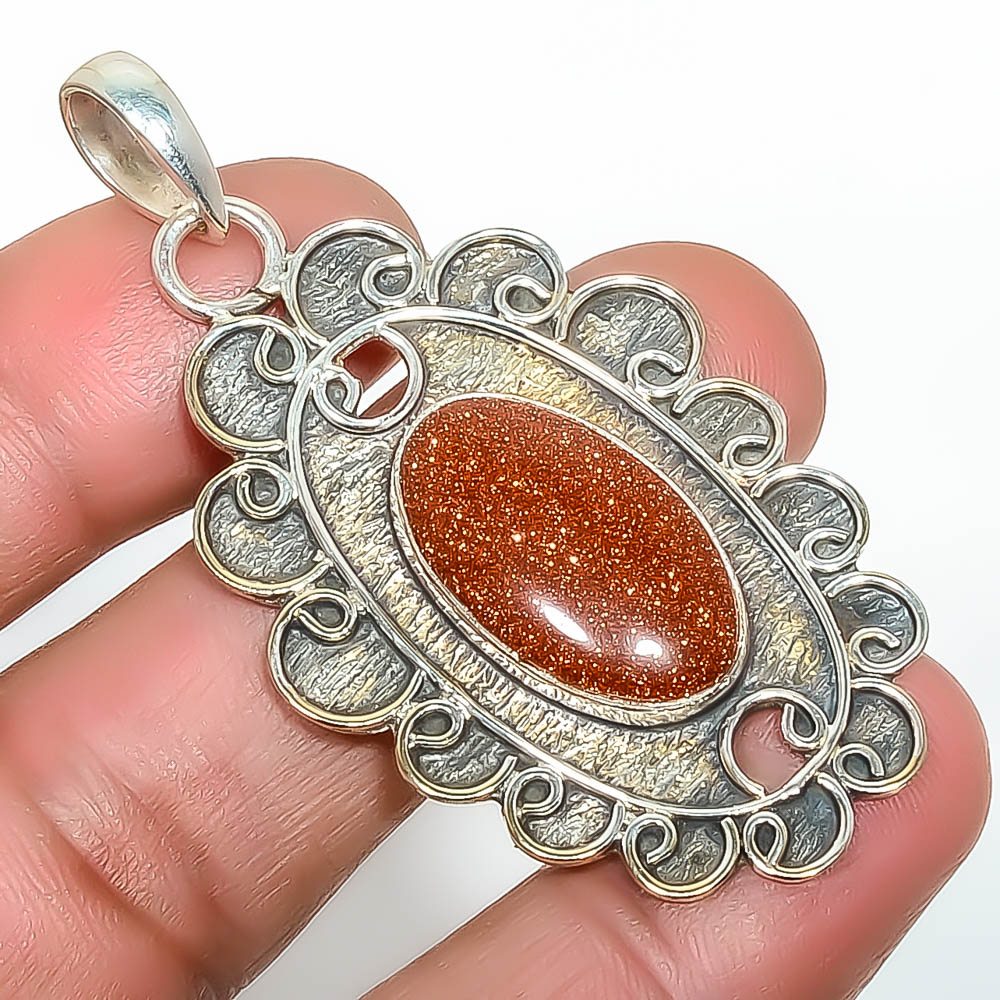 Golden Sunstone 925 Sterling Silver Pendant, Handmade Pendant, Oval Pendant, Golden Pendant, Unique Silver Pendant, Fine Pendant, Silver Jewelry Pendant