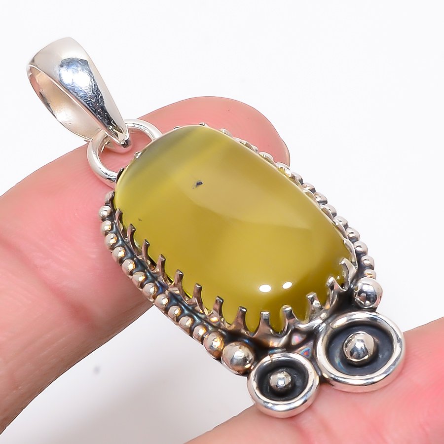 Lemon Quartz 925 Sterling Silver Pendant, Handmade Pendant, Cushion Pendant, Yellow Pendant, Unique Silver Pendant, Fine Pendant, Silver Jewelry Pendant