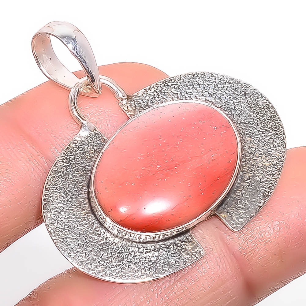 Mookaite 925 Sterling Silver Pendant, Handmade Pendant, Oval Pendant, Red Pendant, Unique Silver Pendant, Fine Pendant, Silver Jewelry Pendant