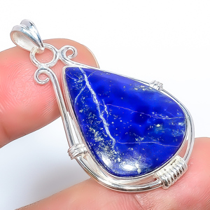 Lapis Lazuli 925 Sterling Silver Pendant, Handmade Pendant, Pear Pendant, Blue Pendant, Unique Silver Pendant, Fine Pendant, Silver Jewelry Pendant