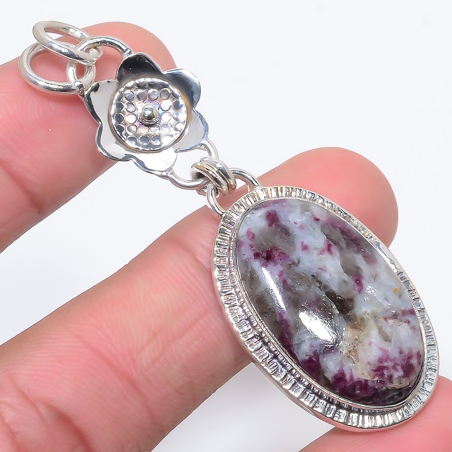 Pink Tourmaline 925 Sterling Silver Pendant, Handmade Pendant, Oval Pendant, Pink Pendant, Unique Silver Pendant, Fine Pendant, Silver Jewelry Pendant