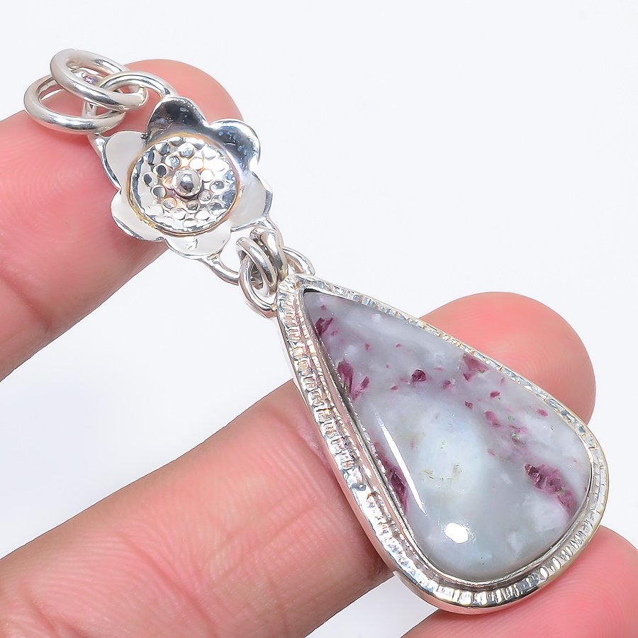 Pink Tourmaline 925 Sterling Silver Pendant, Handmade Pendant, Pear Pendant, Pink Pendant, Unique Silver Pendant, Fine Pendant, Silver Jewelry Pendant