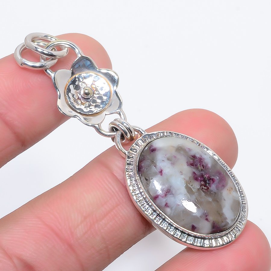 Pink Tourmaline 925 Sterling Silver Pendant, Handmade Pendant, Oval Pendant, Pink Pendant, Unique Silver Pendant, Fine Pendant, Silver Jewelry Pendant