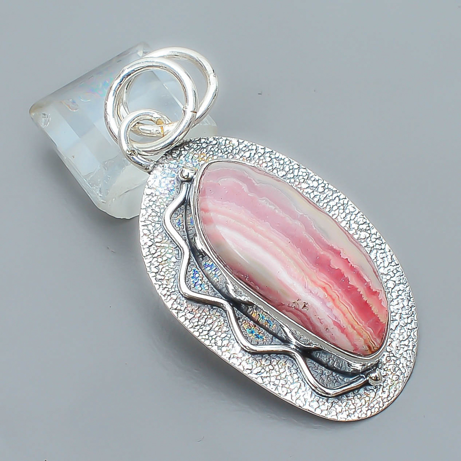 Rhodochrosite 925 Sterling Silver Pendant, Handmade Pendant, Fancy Pendant, Pink Pendant, Unique Silver Pendant, Fine Pendant, Silver Jewelry Pendant
