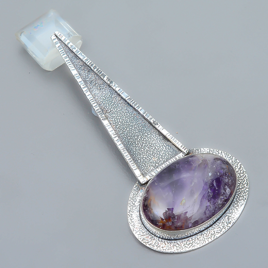 Charoite 925 Sterling Silver Pendant, Handmade Pendant, Oval Pendant, Purple Pendant, Unique Silver Pendant, Fine Pendant, Silver Jewelry Pendant